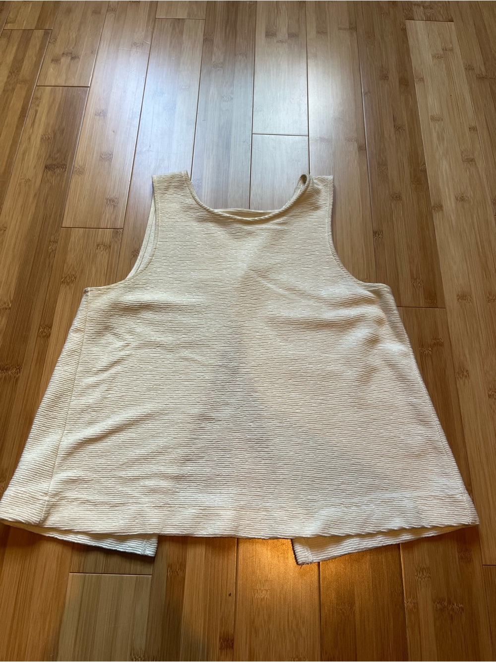 Madewell Cream Textured Sleeveless Crop Tank